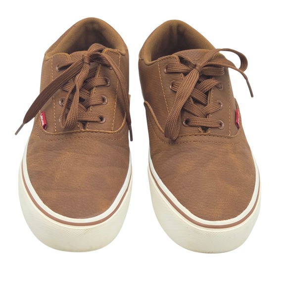 Levis Shoes Mens Casual Sneakers Comfort Flats Brown Low Top Faux Leather Size 8 - Picture 8 of 10